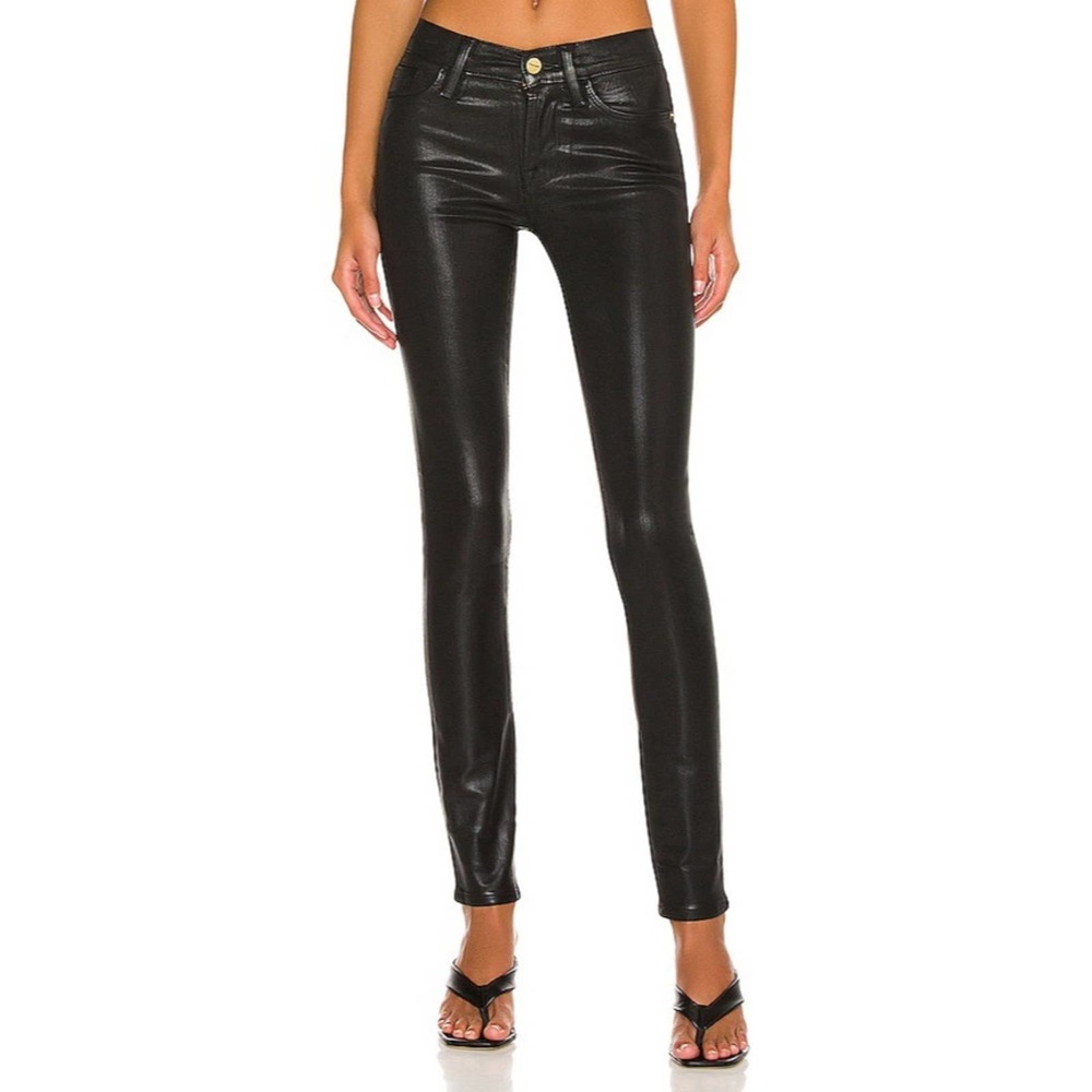 FRAME Le Skinny De Jeanne Coated Skinny in Noir NWOT-Sz 30